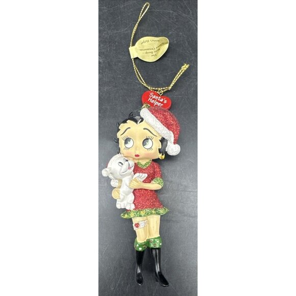 The Danbury Mint Betty Boop Glitter Christmas Ornament Set Of 3 NEW - Picture 2 of 11